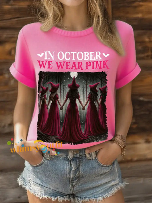 Women’s in October we wear pink witch tops Dark Pink / S