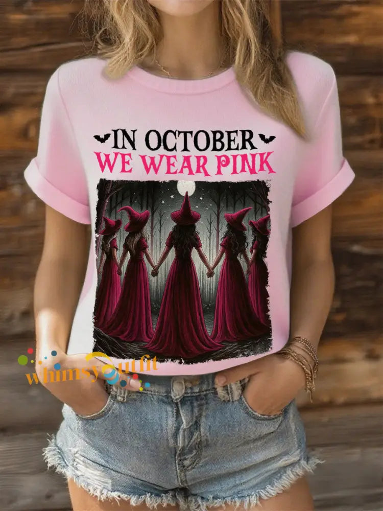 Women’s in October we wear pink witch tops Light Pink / S