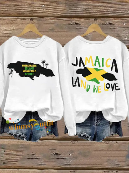 Women’s Island Unbreakable Unshakable Spirit Jamaica Land We LovePrint Sweatshirt White / S