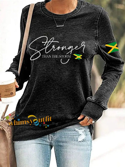 Women’s Jamaica strong Polyester Waisted Sweatshirt Black / S