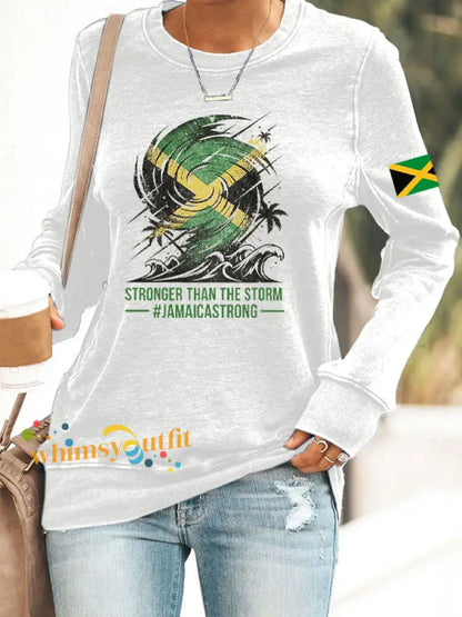 Women’s Jamaica strong Polyester Waisted Sweatshirt White / S