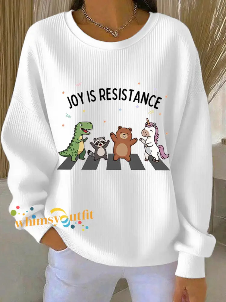 Women’s Joy Is Resistance Anti Fascism Sweatshirt White / S