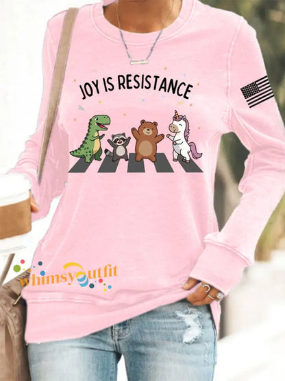 Women’s Joy is Resistance: Portland Frog Protestors Anti Fascism Sweatshirt Pink / S