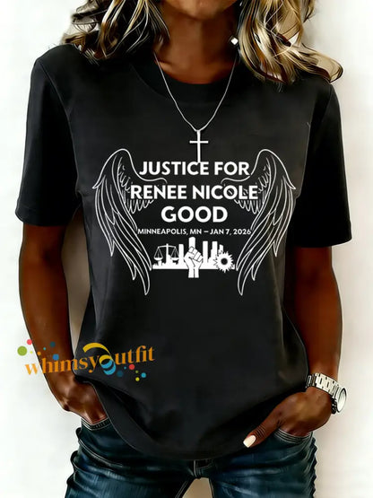 Women’s Justice For Renee Nicole Good Minneapolis Protest Tee Black / S