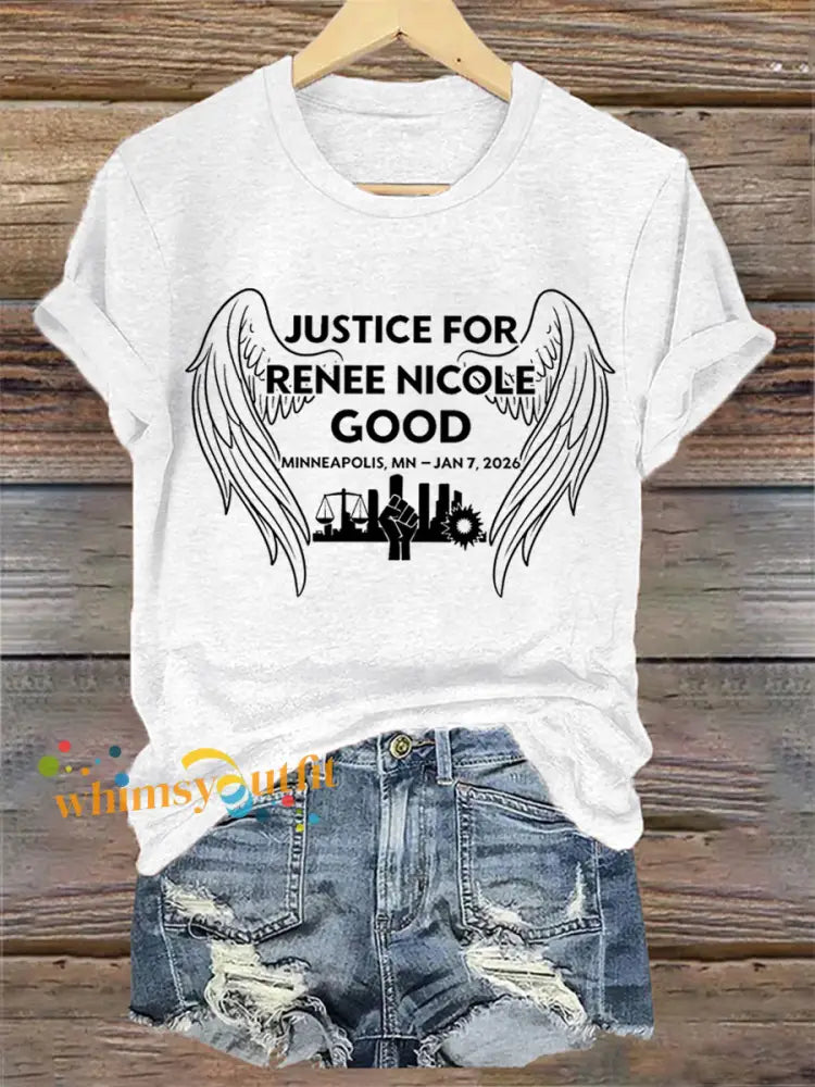 Women’s Justice For Renee Nicole Good Minneapolis Protest Tee White / S