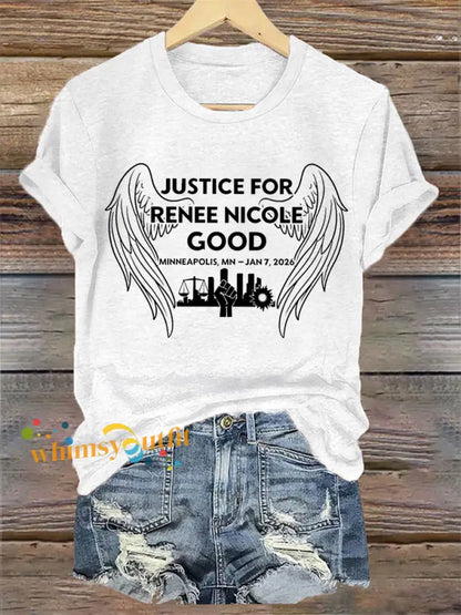 Women’s Justice For Renee Nicole Good Minneapolis Protest Tee White / S