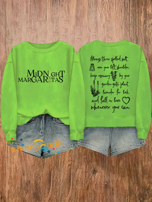 Women’s Midnight Margaritas Sweatshirt Fluorescent Green / S