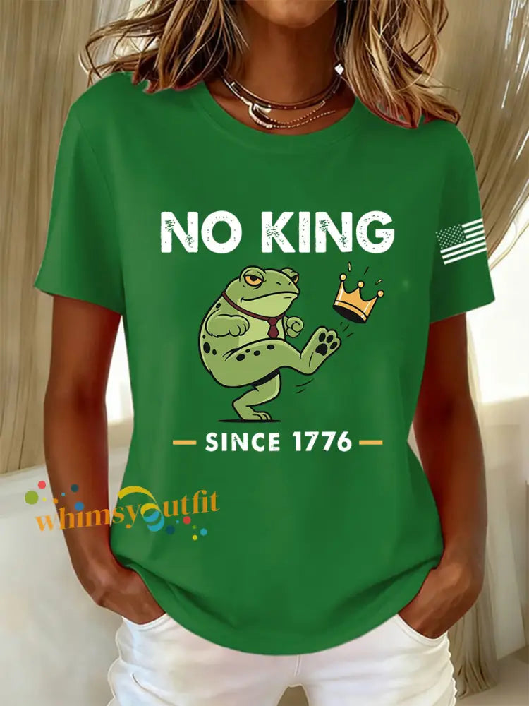 Women’s No King Since 1776 Short Sleeve T-Shirt Green / S