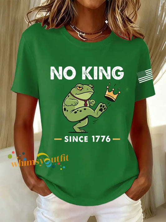 Women’s No King Since 1776 Short Sleeve T-Shirt Green / S