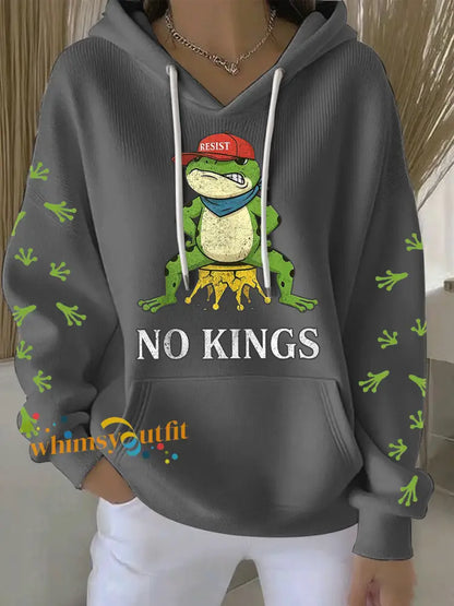 Women’s No Kings Frog Resist Hoodie Gray / S