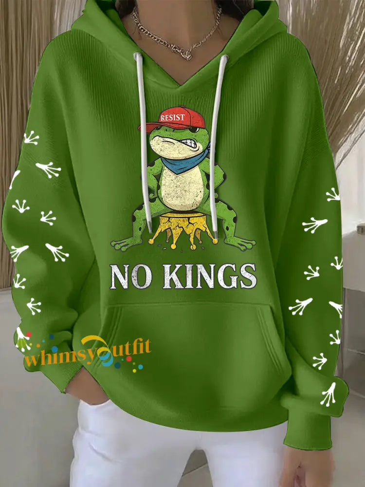 Women’s No Kings Frog Resist Hoodie Green / S
