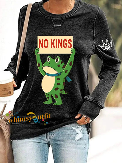 Women’s No Kings In America Print Sweatshirt