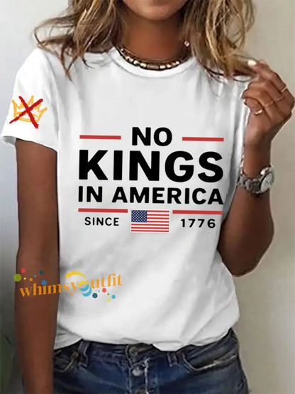 Women’s No Kings In America Since 1776 Tee White / S