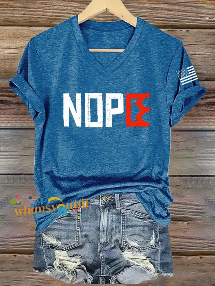 Women’s No Kings Printed Casual T-shirt Blue / S