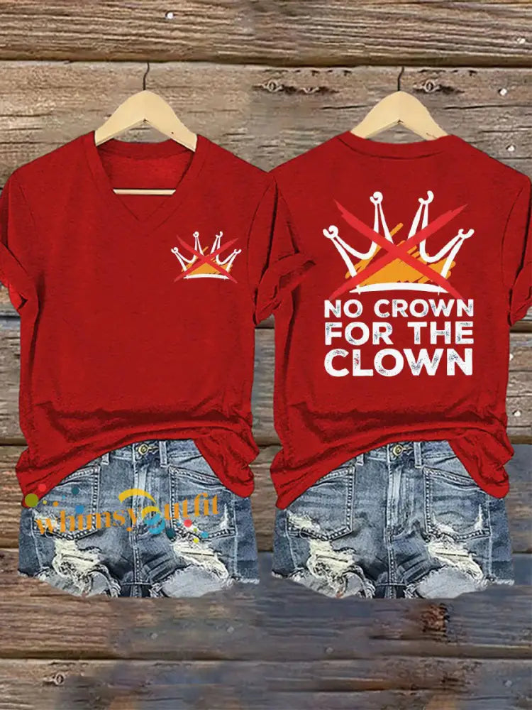Women’s No Kings Printed Casual T-shirt Red / S