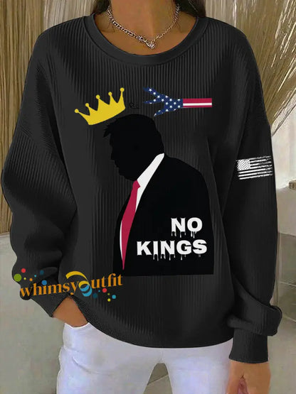 Women’s No Kings Printed Sweatshirt Black / S
