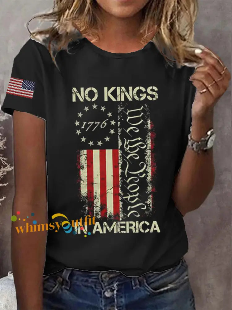 Women’s No Kings Short Sleeve T-Shirt Black / S