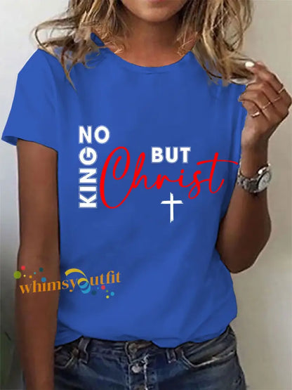 Women’s No Kings T-shirt Blue / S