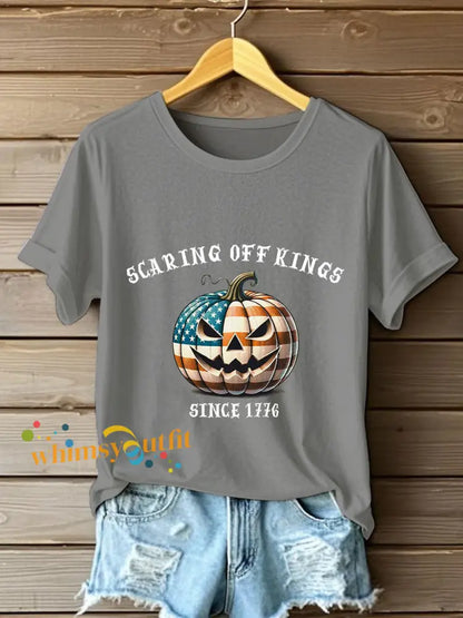 Women’s No Kings T-shirt Light Gray / S