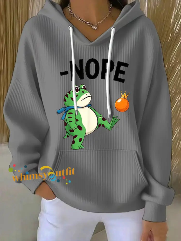 Women’s NOPE Printed Hoodie Gray / S