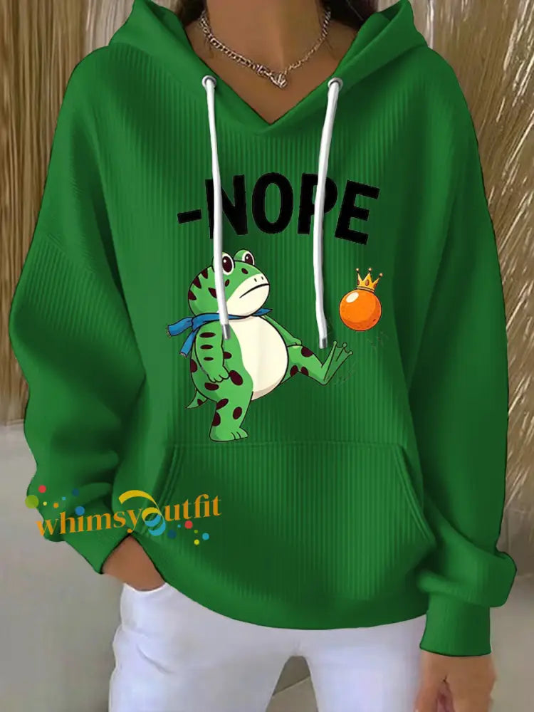 Women’s NOPE Printed Hoodie Green / S