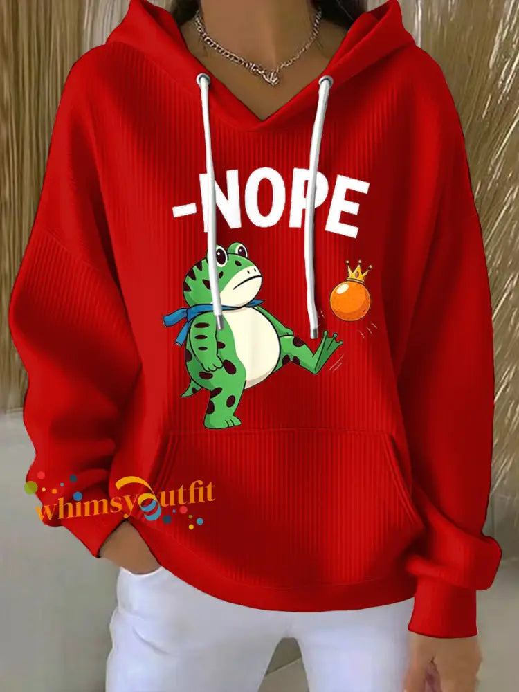 Women’s NOPE Printed Hoodie Red / S