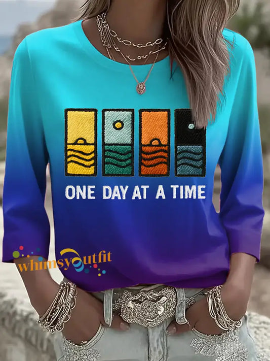 Women’s One Day At A Time Suicide Prevention Awareness Shirt Purple / S