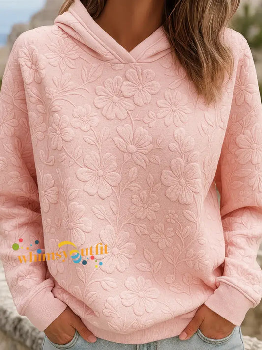 Women’s Pink Art Floral Sweatshirt Pink / S