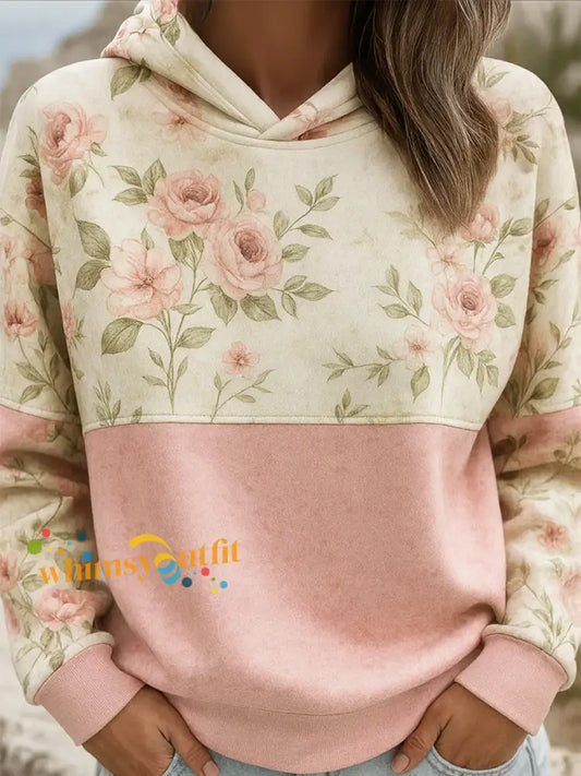 Women’s Pink Floral Print Sweatshirt As picture / S