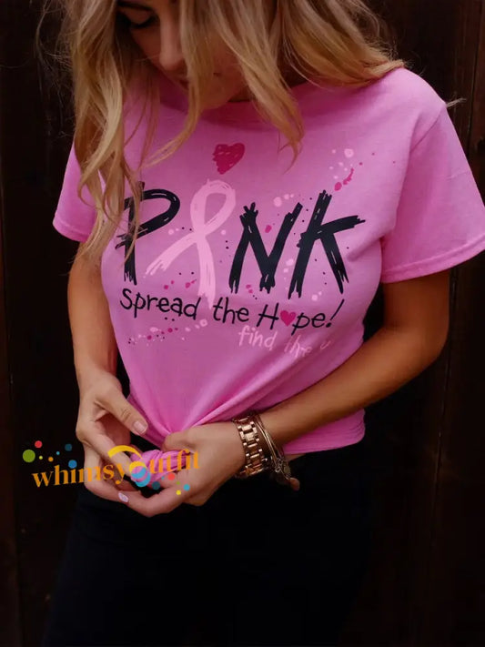 Women’s pink spread the hope find the cure T shirts Dark Pink / S