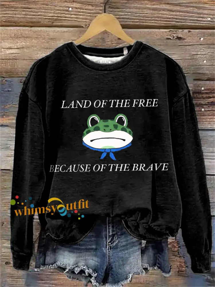 Women’s Polish Frog Print Sweatshirt Black / S