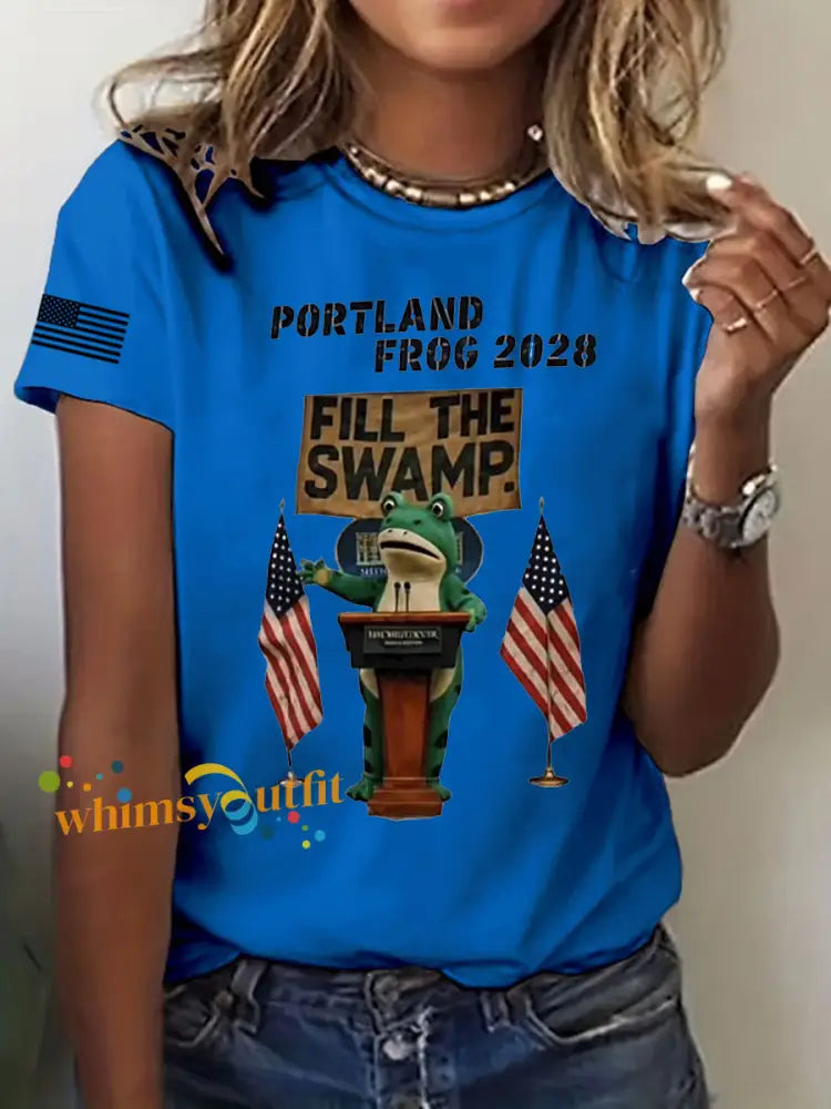 Women’s Portland Frog 2028 Short Sleeve T-Shirt Blue / S