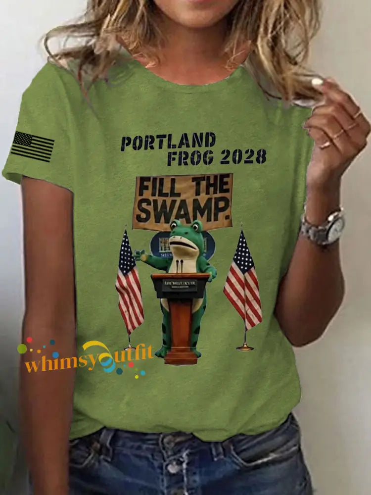 Women’s Portland Frog 2028 Short Sleeve T-Shirt Green / S