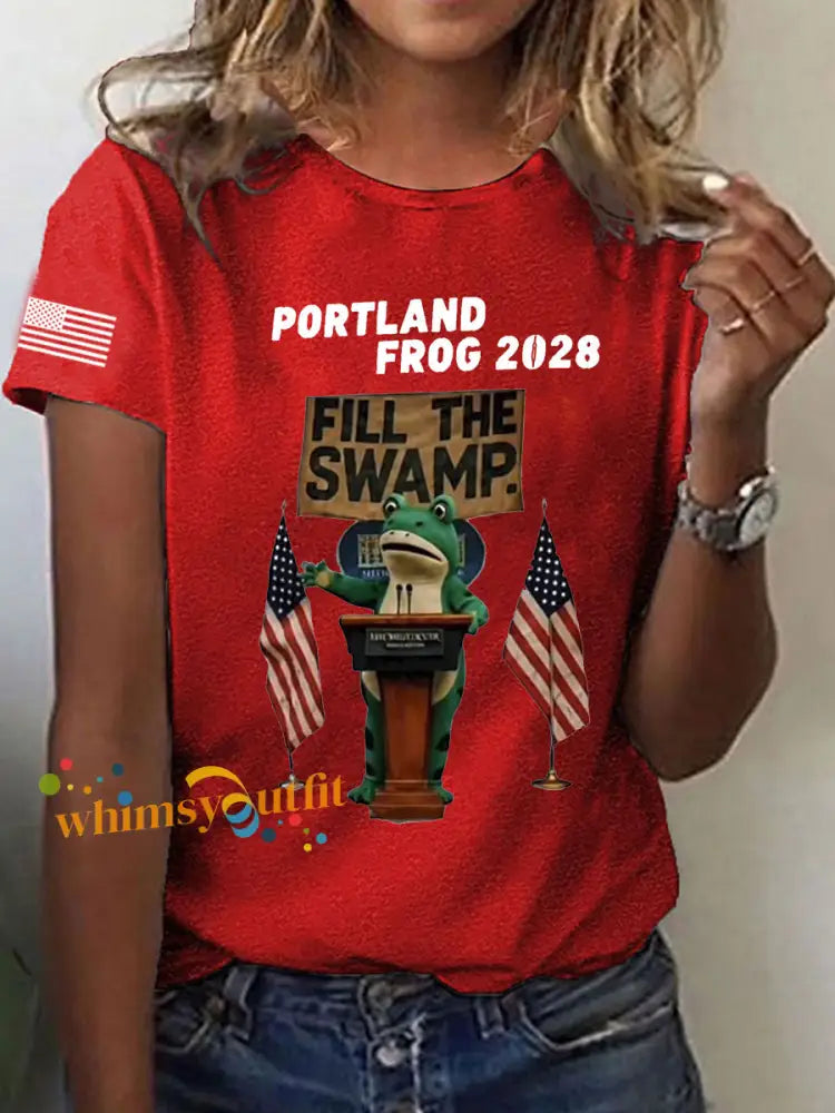 Women’s Portland Frog 2028 Short Sleeve T-Shirt Red / S