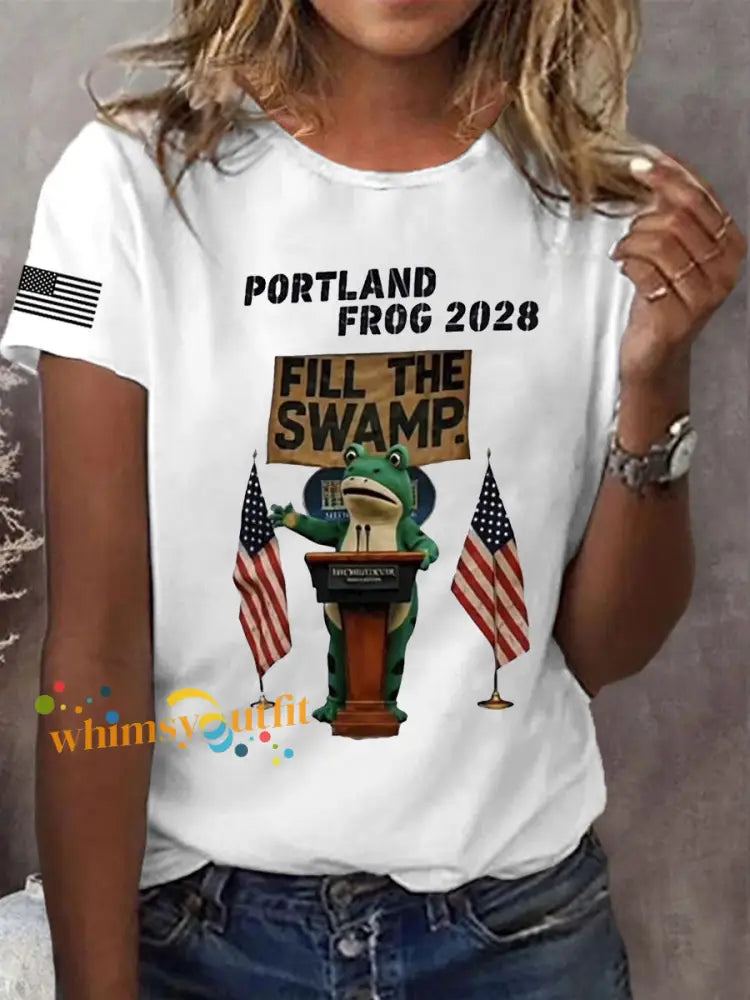 Women’s Portland Frog 2028 Short Sleeve T-Shirt White / S