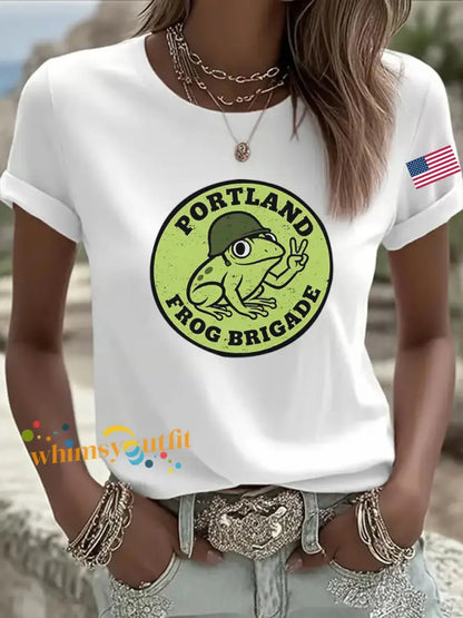 Women’s Portland Frog Brigade Printed T-Shirt White / S