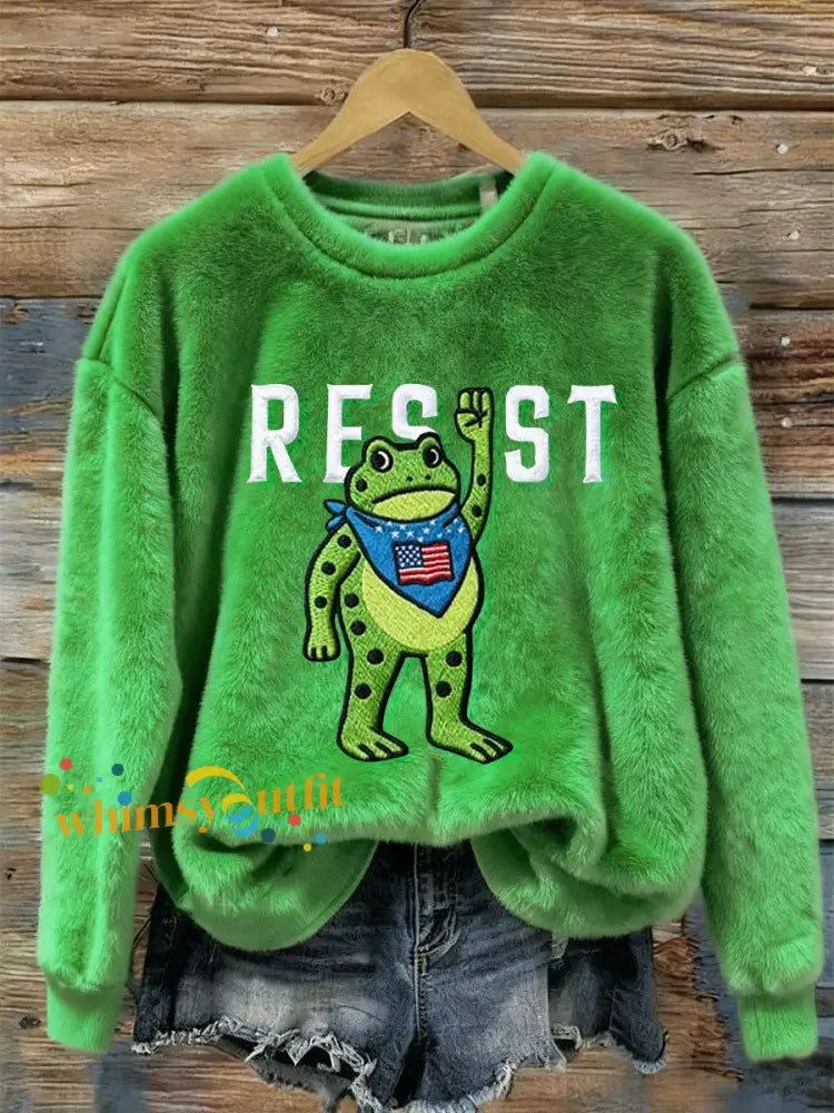 Women’s Portland Frog Resist Plush Sweatshirt Green / S