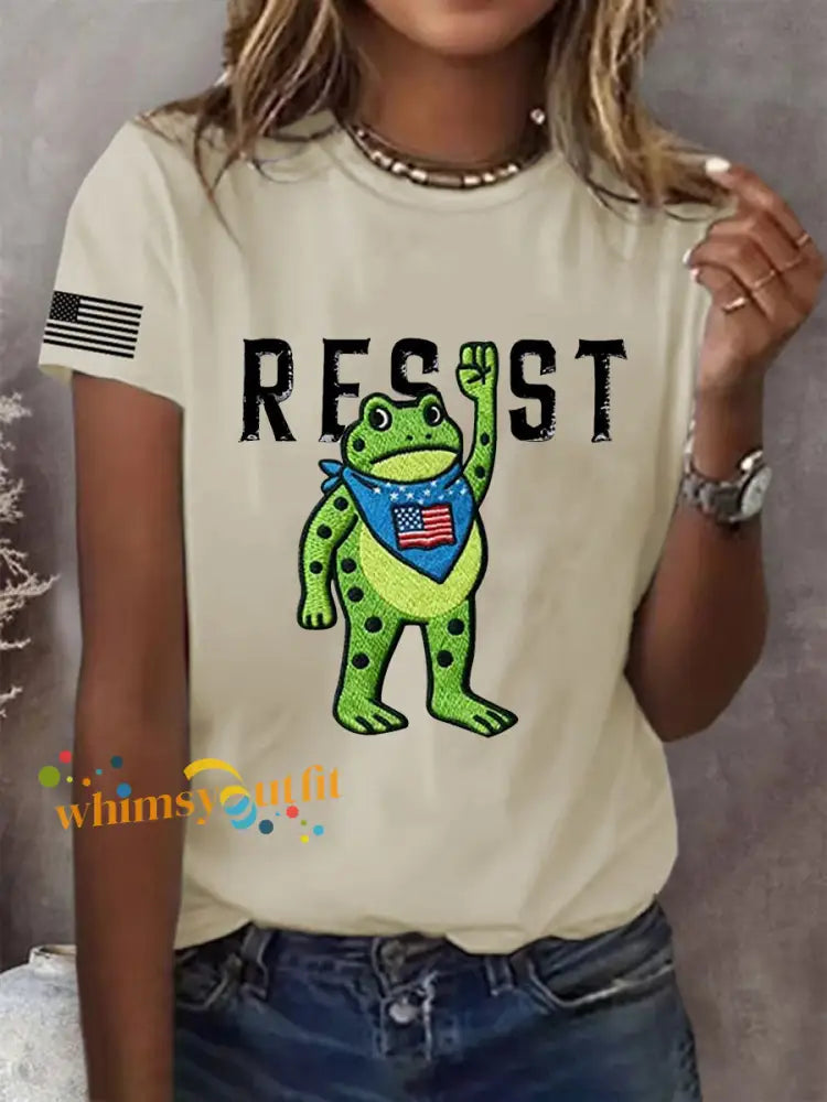 Women’s Portland Frog Resist Short Sleeve T-Shirt Apricot / S