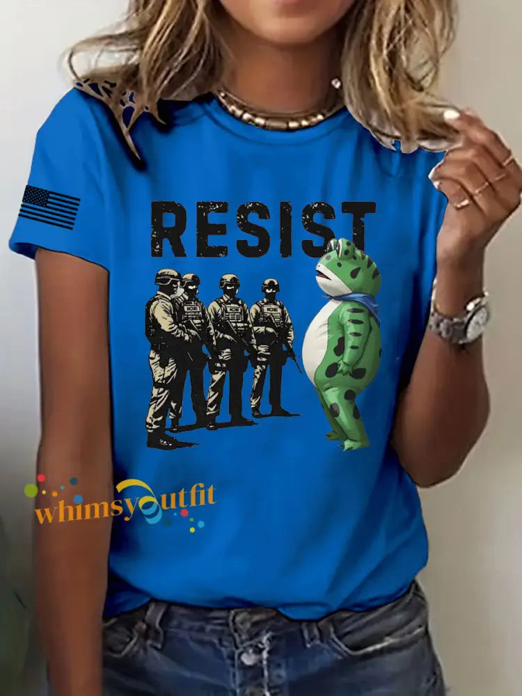 Women’s Portland Frog Resist Short Sleeve T-Shirt Blue / S