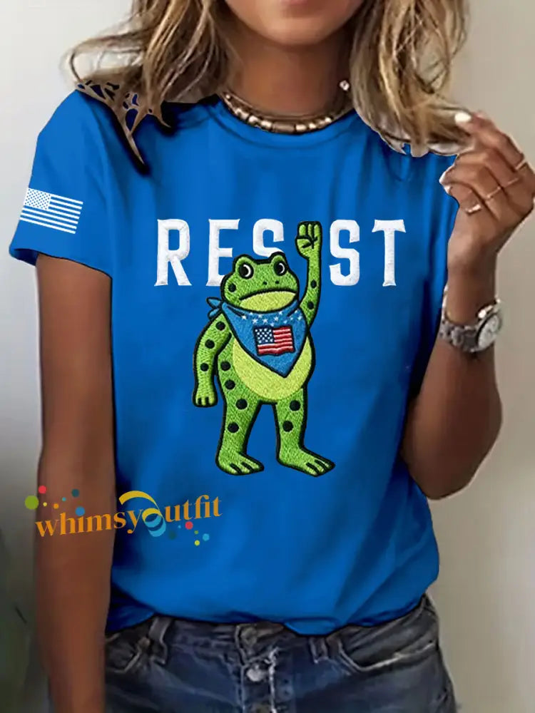 Women’s Portland Frog Resist Short Sleeve T-Shirt Blue / S