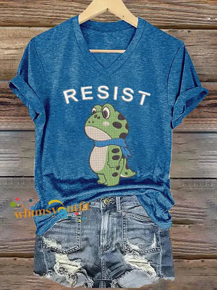Women’s Portland Frog Resist Short Sleeve T-Shirt Blue / S
