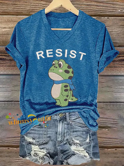 Women’s Portland Frog Resist Short Sleeve T-Shirt Blue / S