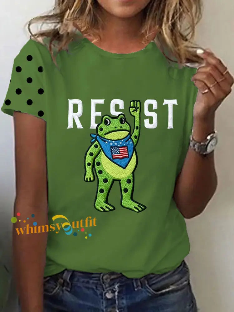 Women’s Portland Frog Resist Short-sleeved T-shirt Green / S