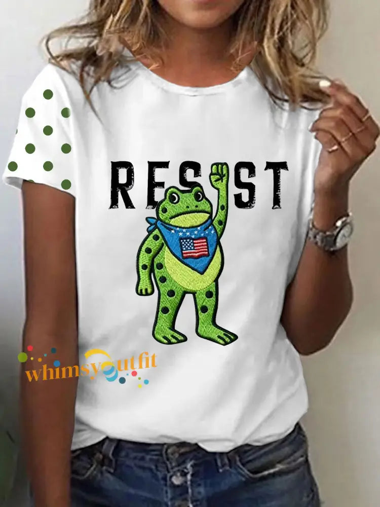 Women’s Portland Frog Resist Short-sleeved T-shirt White / S
