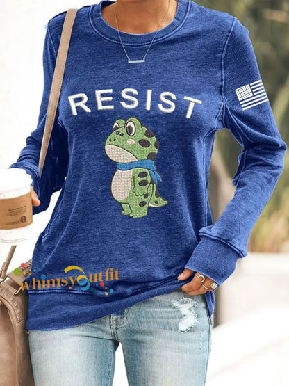 Women’s Portland Frog Resist Sweatshirt Blue / S