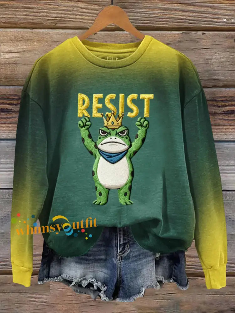Women’s Portland Frog Resist Sweatshirt Dark Green / S