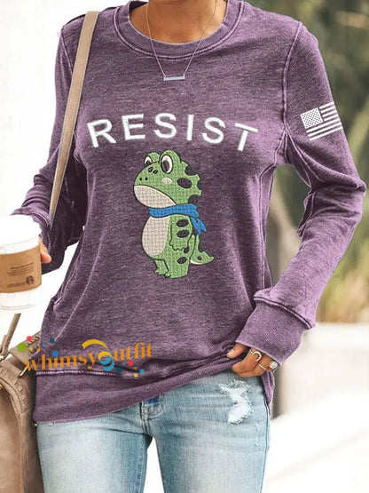 Women’s Portland Frog Resist Sweatshirt Purple / S