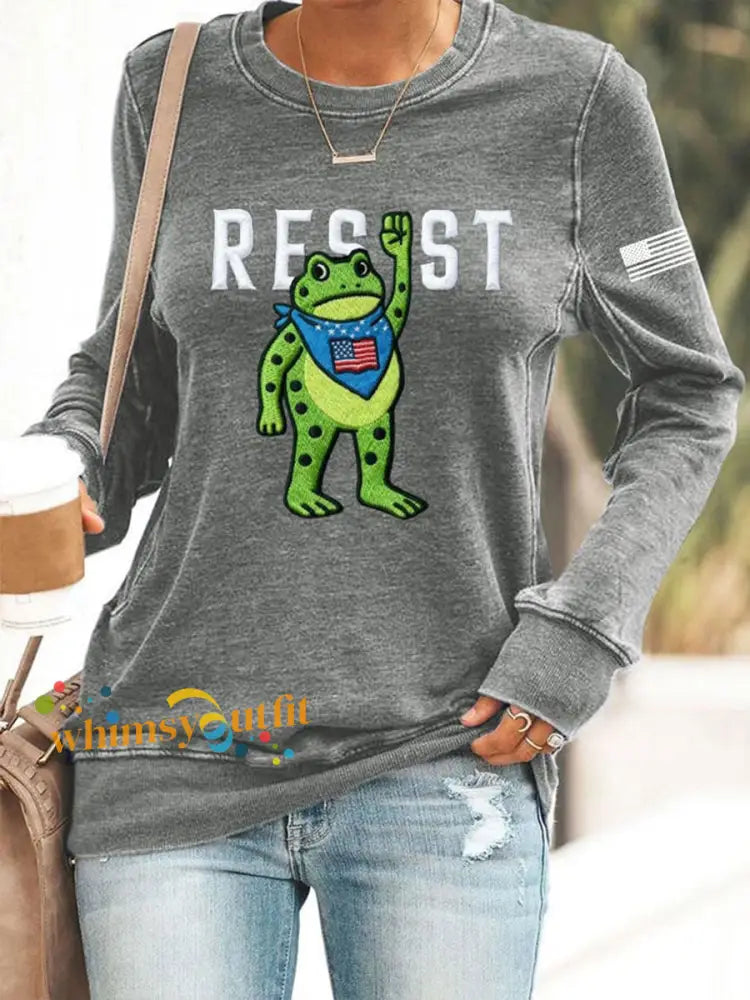Women’s Portland Frog Sweatshirt Gray / S