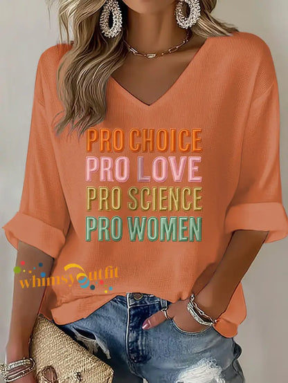 Women’s Pro Choice Print Waffle T shirt Orange / S