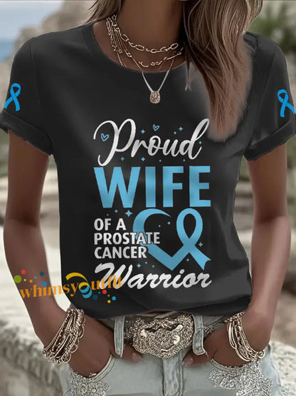 Women’s Prostate Cancer Awareness Wife T Shirt Black / S